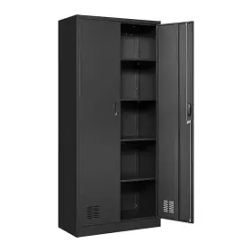 Ltmate 760762641803 Garage Cabinets 32 Inch 5-shelf Steel Freestanding Adjustable Shelves Black