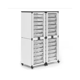 Mbs-str-22-24s Luxor Modular Classroom Storage Cabinet - 4 Stacked Modules With 24 Small Bins