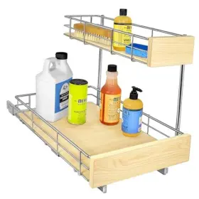 Lynk Inc 425118 Select Pull Out Under Sink Kitchen Cabinet Organizer - 11.5 Inch W X 18 D Wood