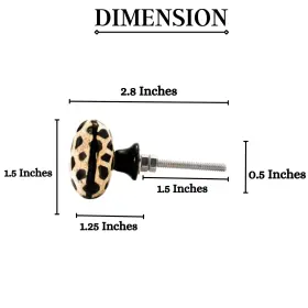 Mascot Hardware 191535000501 Flat Design Black On Distressed Yellow Resin Cabinet Knob #2