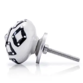 Mascot Hardware 191535022770 Diamond 1.5 Inch Black And White Ceramic Cabinet Knob
