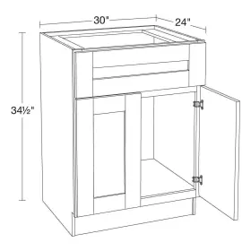 Sb30-rvw Mills Pride Kitchen Cabinet 30 Inch X24 X34.5 Plywood Shaker Ready To Assemble #3