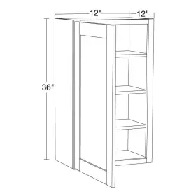 W1236-rvw Mills Pride Kitchen Cabinet 36 Inch X12 Plywood Soft Close Shaker Stock Ready White #3