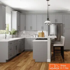 W1836-rvg Mills Pride Ready To Assemble Kitchen Cabinets Plywood Shaker Stock In Gray #2