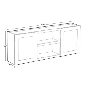 W6023-rvb Mills Pride Kitchen Cabinets 60 Inch X 23 Wall Plywood Shaker Stock Assemble Blue #3