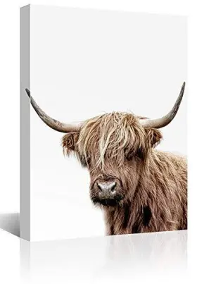 Mooflapha 794713077618 Farmhouse 12 In X 16 W H Framed White Background Cattle #2