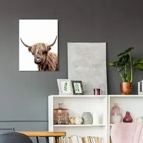 Mooflapha 794713077618 Farmhouse 12 In X 16 W H Framed White Background Cattle #3