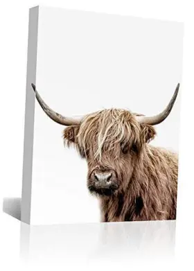 Mooflapha 794713077618 Farmhouse 12 In X 16 W H Framed White Background Cattle