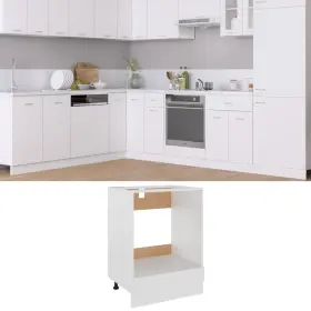 Oven Cabinet White Engineered Wood Compact Adjustable Feet 721158423436