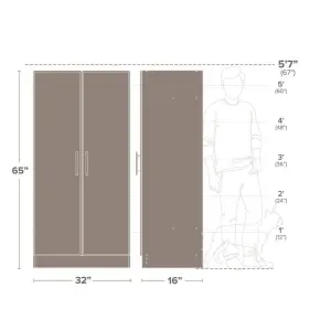 Ges-3264 Prepac Freestanding Garage Cabinet 65 Inch X 32 16 Adjustable Shelves Light Gray #3
