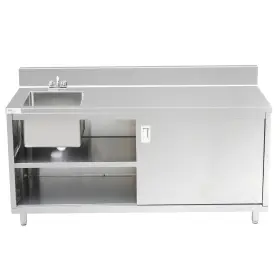 Prepline Pcst-2472 Cabinet Sink 24 Inch X72 X36 H With 6 Backsplash Knock-down