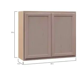 Kw3630-ufdf Private Brand Unbranded 36 Inch W X 12 D 30 H Assembled Wall Kitchen Cabinet In Unfinished With #3