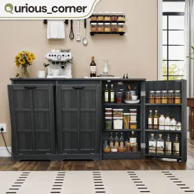 Beyshv8g7z Qurious Corner Double Tilt Out Trash Cabinet 13-gallon Wood Recycling Kitchen Island With Outlets #2