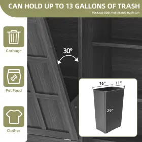 Beyshv8g7z Qurious Corner Double Tilt Out Trash Cabinet 13-gallon Wood Recycling Kitchen Island With Outlets #3