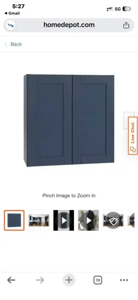 Richmond Valencia 320004744 Blue Plywood Shaker Wall Kitchen Cabinet 24x12x30
