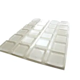 Rok 600346736740 Hardware Large Clear Square Self-adhesive Rubber Bumpers #3