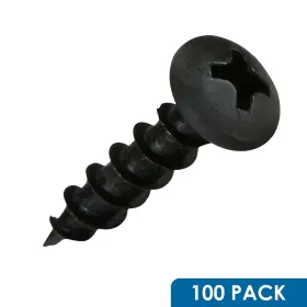 Rok 600346737228 Hardware Black Metal Phillips Pan Head Screws Pack Of