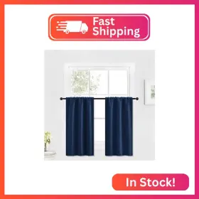 Ryb Home Usrybrptier2-2936b26 Kitchen Blackout Curtains Over Sink 36 Inch Length Rod Pocket Summer L