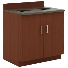 36hx36wx25d Safco 1707mh Break Room Waste Management Base Cabinet Mahogany/slate