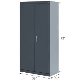 Cac1361872-02 Sandusky Free Standing Cabinet 36 Inch Wx72 H Double Door Keyed Entry In Charcoal #2