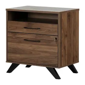 13313 South Shore Helsy Natural Walnut Decorative Lateral File Cabinet With 2-drawers