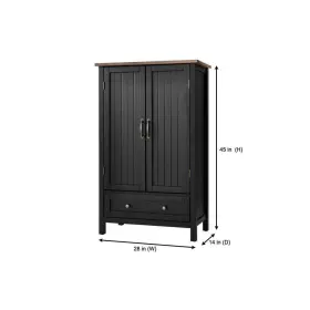 2-adjustable Stylewell Sk19238ar1-b Kitchen Pantry Cabinet Shelves Haze Top Wood Black #2