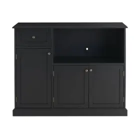 Sk19312br1-b Stylewell Transitional Kitchen Pantry 46 Inch W X 36 H Wood With Shelves Drawers Black