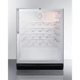 Summit Commercial Swc6gblcss Commercially Approved Wine Cellar For Built-in Undercounter Use With Glass D