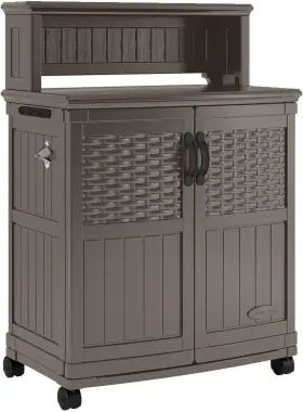 Suncast 193802358490 Patio Storage And Prep Station Garden Lawn Use Stoney Gray