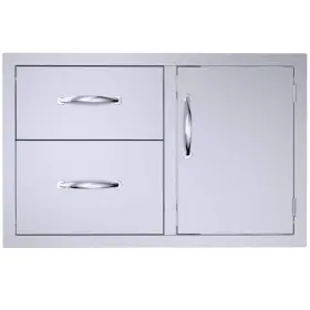 C-ddc36 Sunstone Outdoor Kitchen Storage Classic 36 Inch Stainless Steel 2 Drawer Door Combo
