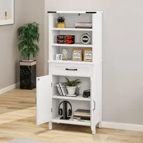 Taus 197839108080 58 Inch Bathroom Storage Cabinet Kitchen Pantry With Adjustable Shelf
