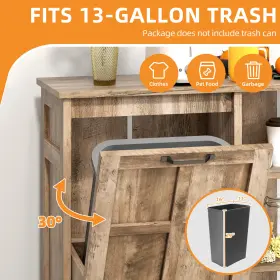 Taus 197839277526 13 Gallon Tilt Out Trash Cabinet Hidden Bin With Adjustable Shelves #3