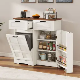 Taus 197839298538 10 Gallon Tilt Out Trash Can Cabinet Bin Kitchen Storage With Drawers