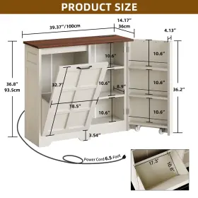Taus 197839662476 Tilt-out Cabinet Kitchen Hidden Storage 13 Gallon With Trash Bin #3