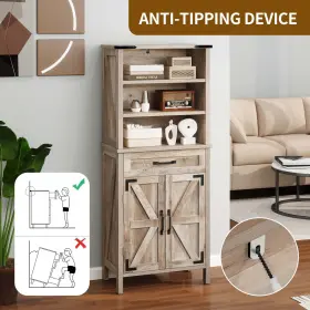 Taus 197839680456 58 Inch Storage Cabinet Bathroom Large Floor With Adjustable Shelf #2 Taus 197839680456 58 Inch Storage Cabinet Bathroom Large Floor With Adjustable Shelf #2