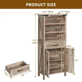 Taus 197839680456 58 Inch Storage Cabinet Bathroom Large Floor With Adjustable Shelf #3 Taus 197839680456 58 Inch Storage Cabinet Bathroom Large Floor With Adjustable Shelf #3