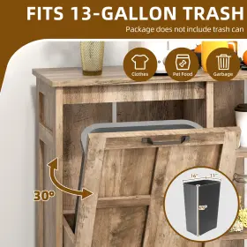Taus 197839859500 Tilt Out Trash Cabinet Hidden Pull Adjustable Shelves Kitchen Island #2