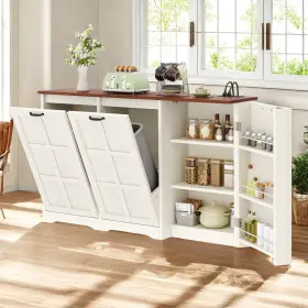 Beysh0mxqi Taus Dual Tilt Out Trash Cabinet 13 Gallon Recycling Kitchen Island Storage