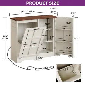 Beysh1x5au Taus 13 Gallon Tilt Out Trash Cabinet Can With Outlet Kitchen Storage #3