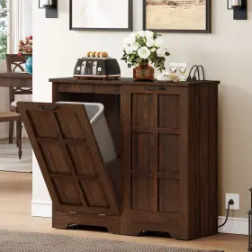 Beysh4ua0l Taus 13 Gallon Tilt Out Trash Cabinet Hidden Bin Rolling Kitchen Island