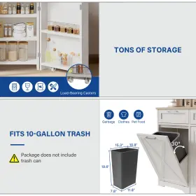 Beysh6zrbo Taus Tilt Out Trash Can Cabinet 10 Gallon Kitchen Island With Drawers Adjustable Shelve #3
