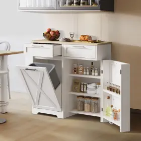 Beysh6zrbo Taus Tilt Out Trash Can Cabinet 10 Gallon Kitchen Island With Drawers Adjustable Shelve