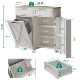 Beyshz2g4b Taus Tilt Out Trash Can Cabinet Holder Kitchen Garbage Bin 10 Gallon Laundry Hamper #2
