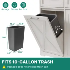 Beyshz2g4b Taus Tilt Out Trash Can Cabinet Holder Kitchen Garbage Bin 10 Gallon Laundry Hamper #3