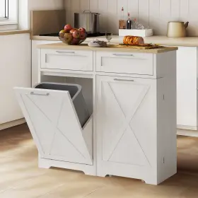 Beyshz2g4b Taus Tilt Out Trash Can Cabinet Holder Kitchen Garbage Bin 10 Gallon Laundry Hamper