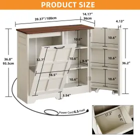 Beyshz6bwe Taus Tilt Out Trash Cabinet 13 Gallon Can Kitchen Island With Outlet #3