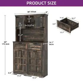 Beyshz9izp Taus 69 Inch Tilt-out Trash Can Storage Cabinet Tall Kitchen With Adjustable Shelf #2