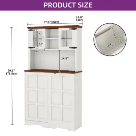 Beyshzvc0u Taus 69 Inch Kitchen Cabinet Tilt-out 13 Gallon Trash Bin Storage With Adjustable Shelves #3