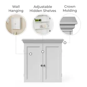 Elg-674 Teamson Home Stratford Removable Two-door Wall Cabinet White #3