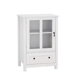 Aybszhd1668 Tileon Kitchen Cabinet 22 Inch X14.4 X31.7 Single Glass Door Ready To Assemble White